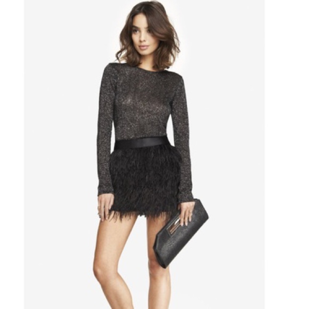 Black Express Fringe Skirt